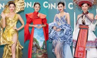 Thùy Tiên, Đỗ Thị Hà, Thanh Thủy diện trang phục độc đáo trong đêm thi National Costume