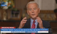 Ông Joe Biden xuất hiện trên Bản tin tối CBS. Ảnh chụp màn hình