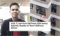 ‘Người hùng’ cứu bé gái rơi từ tầng 12 ở Hà Nội lên báo Anh