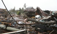 Bão Hagibis gây đổ nhà cửa ở tỉnh Chiba. Ảnh: Jiji Press