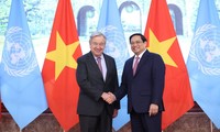 Hình ảnh Thủ tướng Phạm Minh Chính tiếp Tổng Thư ký Liên Hợp Quốc 