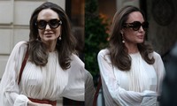 Angelina Jolie bất ngờ táo bạo &apos;thả rông&apos; vòng một trên phố
