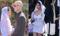 Kourtney Kardashian mặc váy ngắn cũn khoe body ‘bốc lửa’ trong đám cưới lần 2