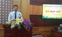 Tân Chủ tịch UBND tỉnh Tây Ninh, ông Nguyễn Thanh Ngọc phát biểu nhận nhiệm vụ sáng nay 28/8. Ảnh: Tân Châu