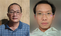 Ông Nguyễn Minh Quân (trái) và ông Nguyễn Văn Lợi tại Cơ quan điều tra.