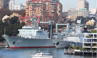 Các tàu quân sự Trung Quốc đang đậu ở Sydney. (Ảnh: EPA)