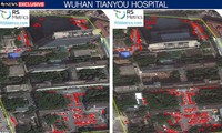 Ảnh vệ tinh cho thấy thay đổi về số lượng xe trong bãi đỗ của bệnh viện Tianyou ở Vũ Hán