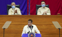 Ông Duterte có bài phát biểu về chính sách quốc gia ngày 27/7. (Ảnh: AP)