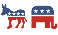 Hình ảnh 2 con vật đại diện cho 2 chính đảng Mỹ