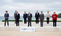 Các lãnh đạo G7 chụp ảnh lưu niệm chung ở Carbis Bay. (Ảnh: Reuters)