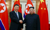 Chủ tịch Trung Quốc Tập Cận Bình và Chủ tịch Triều Tiên Kim Jong Un trong cuộc gặp năm 2019. (Ảnh: KCNA)