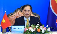 Bộ trưởng Ngoại giao Bùi Thanh Sơn dự hội nghị ASEAN - Mỹ ngày 4/8. (Ảnh: Mofa)