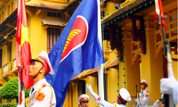 Hình ảnh lễ thượng cờ ASEAN năm 2020. (Ảnh: TP)