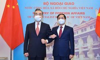Bộ trưởng Ngoại giao Bùi Thanh Sơn và Bộ trưởng Ngoại giao Trung Quốc Vương Nghị. (Ảnh: Mofa)