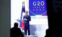 Tổng thống Pháp Emmanuel Macron phát biểu tại thượng đỉnh G20. (Ảnh: Reuters)