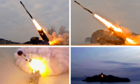Hình ảnh các vụ phóng tên lửa của Triều Tiên được KCNA đăng tải
