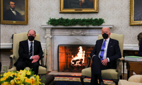 Tổng thống Mỹ Joe Biden trong cuộc gặp Thủ tướng Đức Olaf Scholz ngày 7/2. (Ảnh: Reuters)