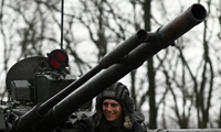 Một lính Nga trong cuộc tập trận ở vùng Rostov của Nga hôm 3/2. (Ảnh: Reuters)