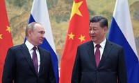 Tổng thống Nga Vladimir Putin và Chủ tịch Trung Quốc Tập Cận Bình trong cuộc gặp trước khi khai mạc Olympic Bắc Kinh. (Ảnh: Getty)