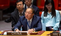 Đại sứ Trung Quốc tại Liên Hợp Quốc Trương Quân kêu gọi các bên liên quan trong khủng hoảng Nga - Ukraine giữ tỉnh táo và lý trí. (Ảnh: CGTN)