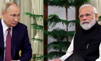 Thủ tướng Ấn Độ Narendra Modi (trái) vừa có cuộc điện đàm với Tổng thống Nga Vladimir Putin và kêu gọi chấm dứt bạo lực ngay lập tức. (Ảnh: ANI)