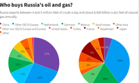 Tỷ lệ các quốc gia mua dầu và khí đốt của Nga. (Đồ hoạ: Reuters)