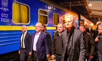 Tổng thống các nước Ba Lan, Lithuania, Latvia và Estonia đã đến Kiev để gặp Tổng thống Ukraine. (Ảnh: Twitter)