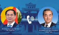 Bộ trưởng Ngoại giao Bùi Thanh Sơn và Bộ trưởng Ngoại giao Trung Quốc Vương Nghị. (Ảnh: Mofa)