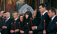  Các quan chức và thân nhân cố Tổng thống Nga Boris Yeltsin trong lễ tang ông vào tháng 4/2007. (Ảnh: Itar Tass) 
