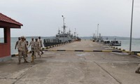 Trước căn cứ hải quân Ream của Campuchia vào tháng 7/2019. (Ảnh: AP)