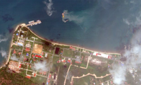 Ảnh vệ tinh của Planet Labs chụp quân cảng Ream ngày 25/4. (Ảnh: AP)