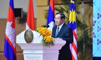 Thủ tướng Campuchia Hun Sen phát biểu tại lễ khai mạc AMM 55. (Ảnh: Mofa)