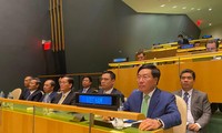 Đoàn Việt Nam do Phó Thủ tướng Phạm Bình Minh dẫn đầu dự kỳ họp của Đại hội đồng Liên Hợp quốc. (Ảnh: Mofa)