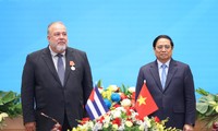 Thủ tướng Phạm Minh Chính và Thủ tướng Cuba Manuel Marrero Cruz. (Ảnh: Hải Minh)