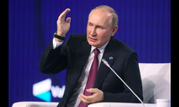 Tổng thống Nga Vladimir Putin phát biểu tại diễn đàn về đối ngoại ngày 27/10. (Ảnh: Reuters)