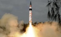 Tên lửa Agni V do Ấn Độ sản xuất. (Ảnh: PTI)