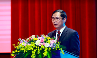 Bộ trưởng Ngoại giao Bùi Thanh Sơn phát biểu tại Hội nghị. (Ảnh: Phạm Hải)