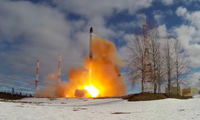 Tên lửa Sarmat được trong lần phóng thử tháng 4/2022