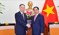 Bộ trưởng Ngoại giao Bùi Thanh Sơn tiếp Trợ lý Bộ trưởng Ngoại giao Trung Quốc Nông Dung. (Ảnh: Mofa)