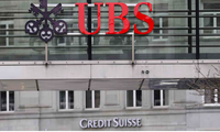 Logo của UBS và Credit Suisse trước khi sáp nhập