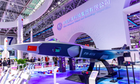 Nguyên mẫu máy bay chiến đấu không người lái được trưng bày tại triển lãm hàng không Chu Hải 2022. (Ảnh: Getty)