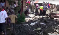 Lũ quét khiến nhiều ngôi nhà ở Congo bị san phẳng