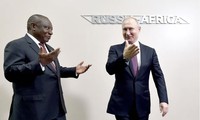 Tổng thống Nga Vladimir Putin và người đồng cấp Nam Phi Cyril Ramaphosa. (Ảnh: GCIS)