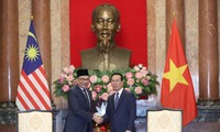 Chủ tịch nước Võ Văn Thưởng tiếp Thủ tướng Malaysia Anwar Ibrahim ngày 21/7. (Ảnh: Nhật Minh)