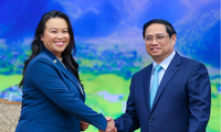 Thủ tướng Phạm Minh Chính và bà Sheng Thao - Thị trưởng thành phố Oakland. (Ảnh: Chinhphu.vn)