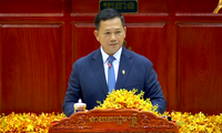Tân Thủ tướng Campuchia Hun Manet phát biểu tại phiên toàn thể đầu tiên của Quốc hội khóa VII. (Ảnh: Fb)