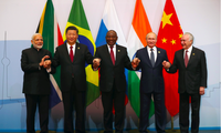 Các lãnh đạo BRICS tại thượng đỉnh ở Nam Phi. (Ảnh: Getty)