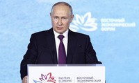 Tổng thống Nga Vladimir Putin phát biểu tại Diễn đàn Kinh tế phương Đông ngày 12//9. (Ảnh: Tass)