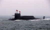 Tàu ngầm Trường Chinh 11 tham gia đợt diễn tập trên vùng biển ngoài khơi Thanh Đảo năm 2019. (Ảnh: PLA)
