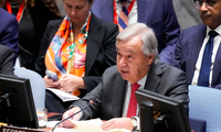 Tổng Thư ký LHQ Antonio Guterres phát biểu ngày 24/10. (Ảnh: AP)